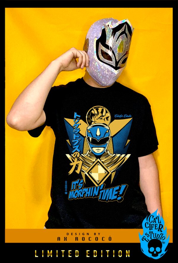 Playera Blue Power Ranger Gold