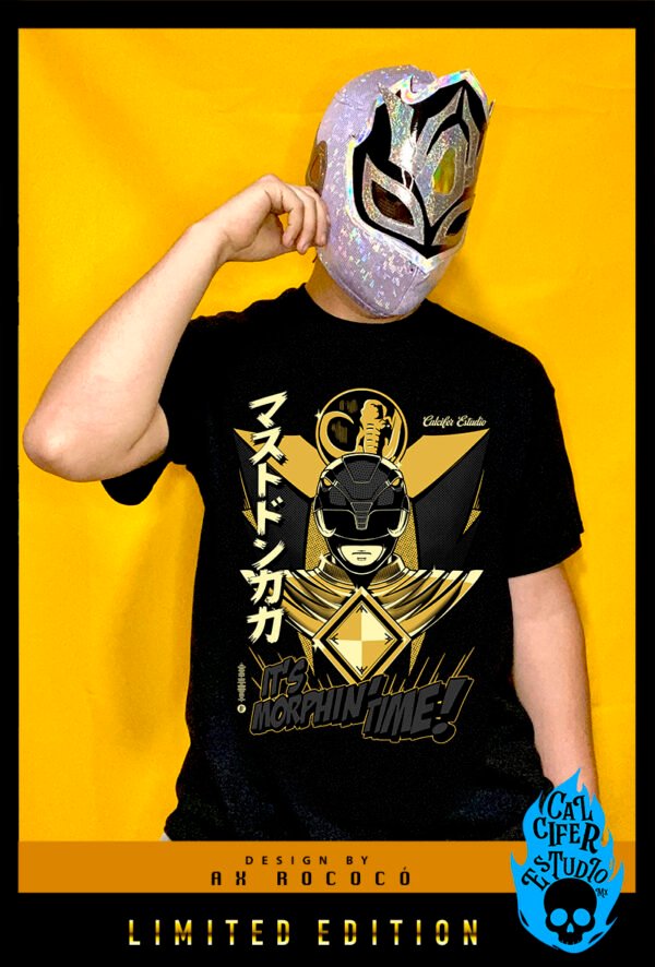 Playera Black Power Ranger Gold
