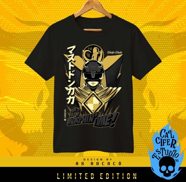 Playera Black Power Ranger Gold