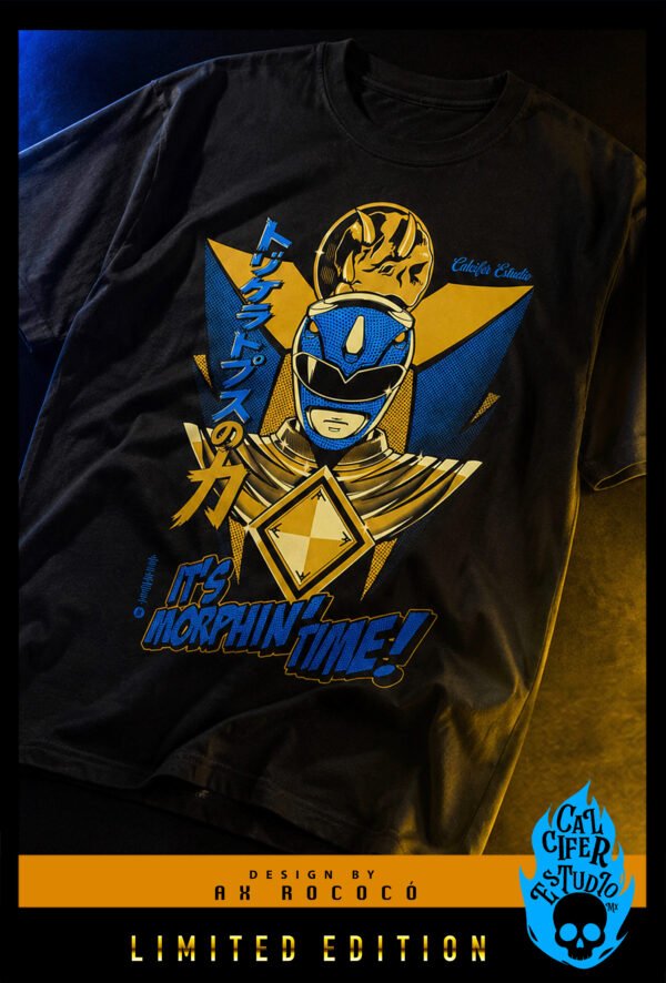 Playera Blue Power Ranger Gold